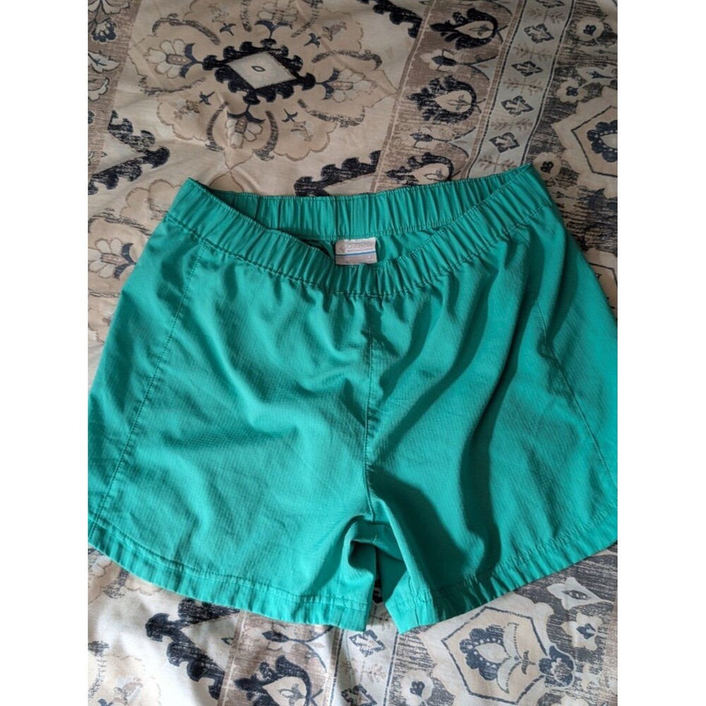 Columbia PFG Teal Green Hiking Outdoor Granola Girl Shorts Women's Size Large